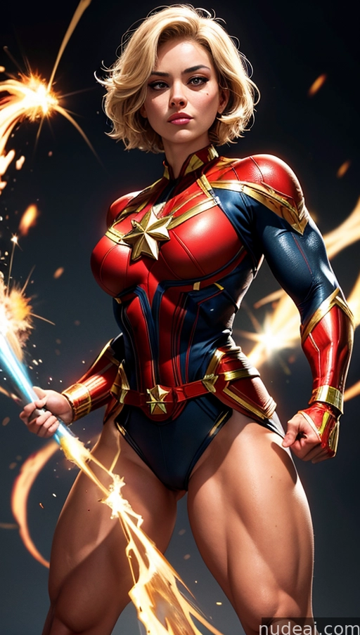 a woman in a costume with a sword and a fire
