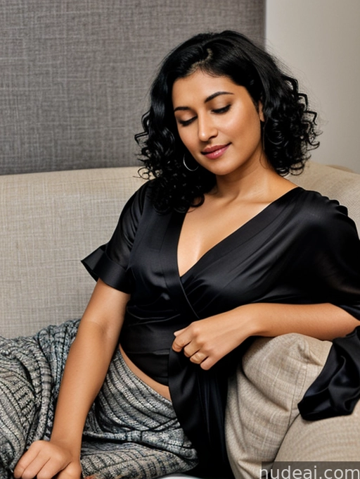 there is a woman sitting on a couch with a laptop