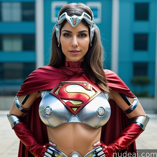 araffe woman dressed as a superhero with a cape and a mask