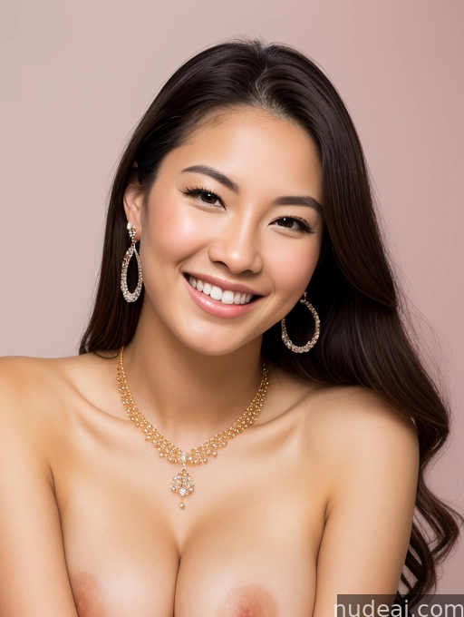 arafed asian woman with a big breast posing for a picture