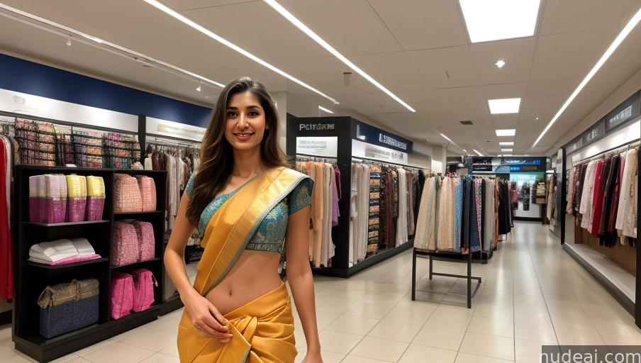arafed woman in a sari standing in a store