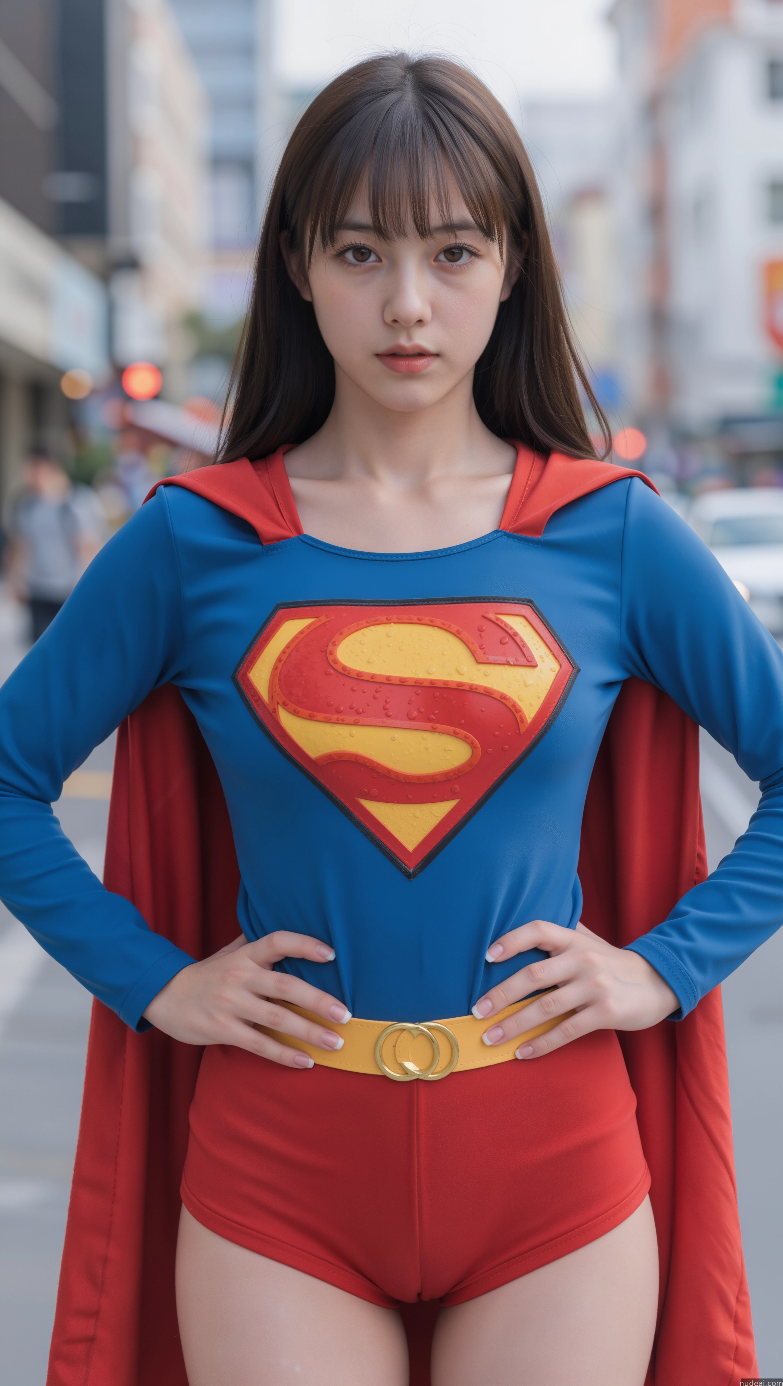 araffe woman in a superman costume posing for a picture