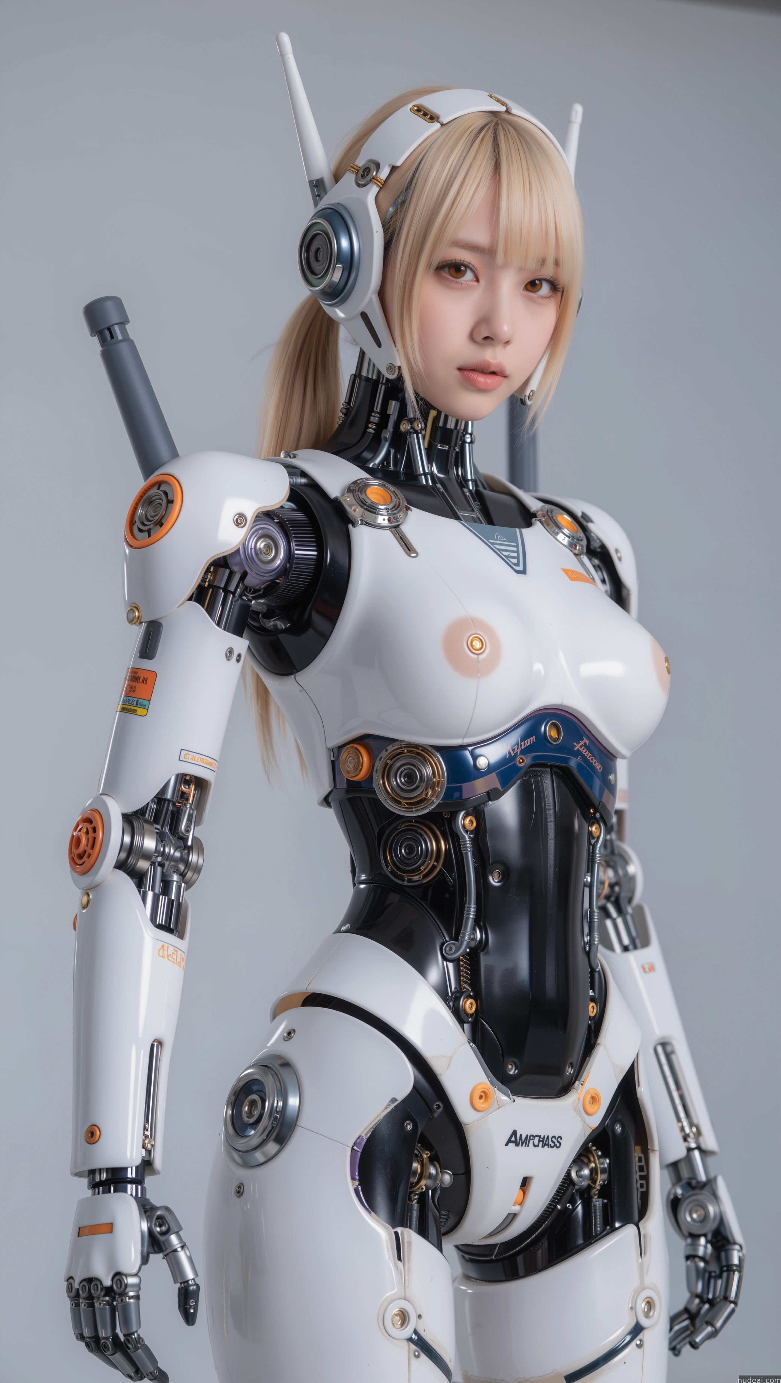 there is a woman in a futuristic suit holding a gun