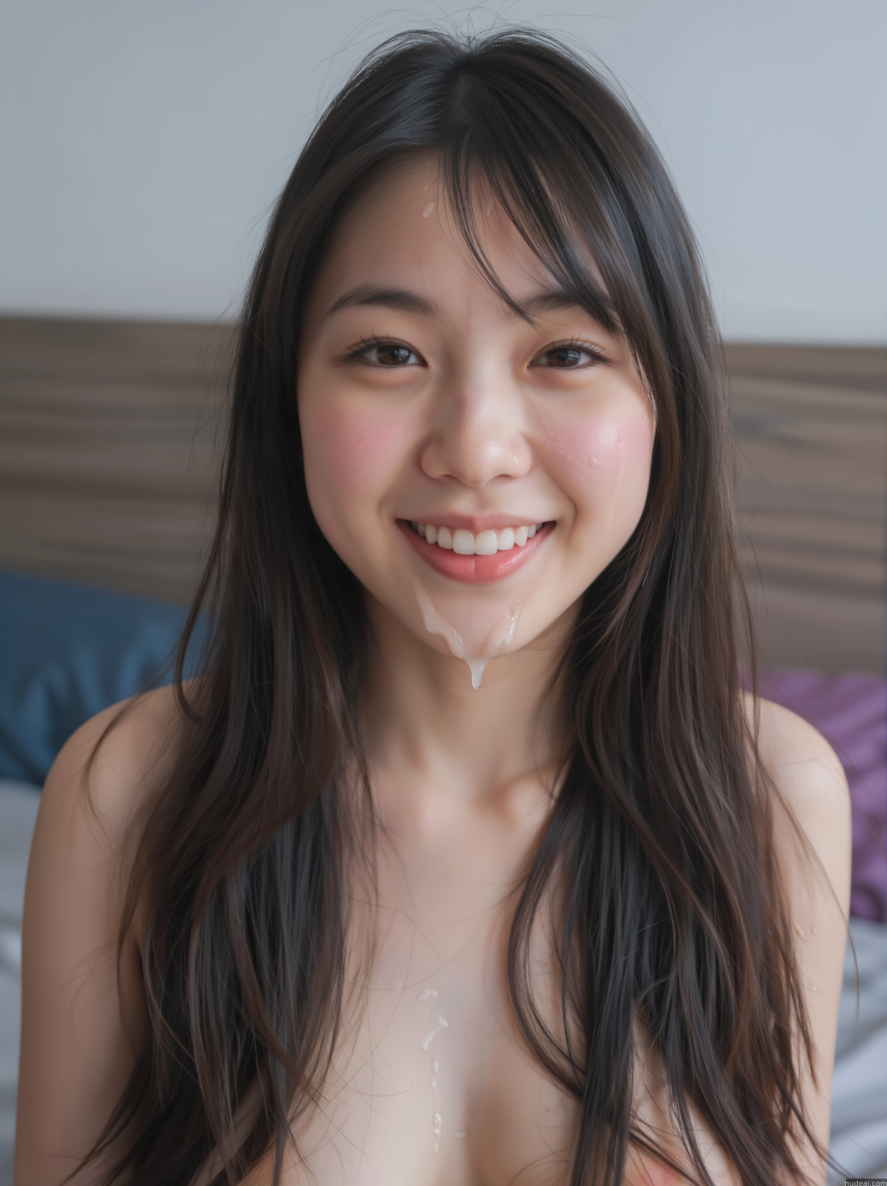araffe asian woman with a shaved face and a shaved head