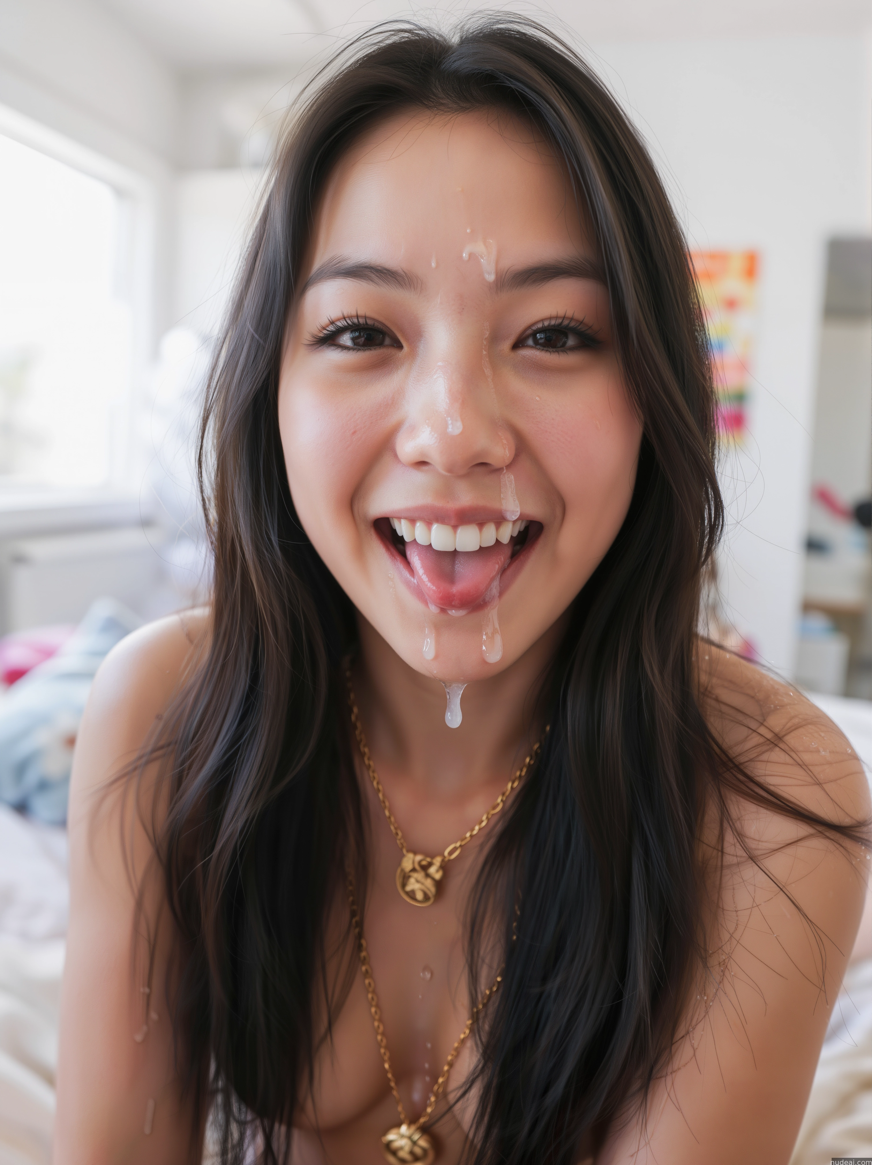 araffeed asian woman with a messy face and a messy hair