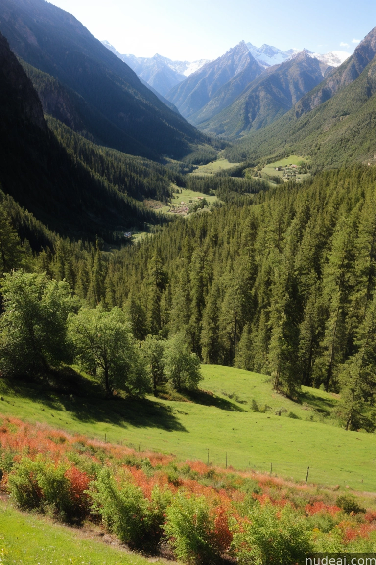 mountains and valleys with a valley in the distance