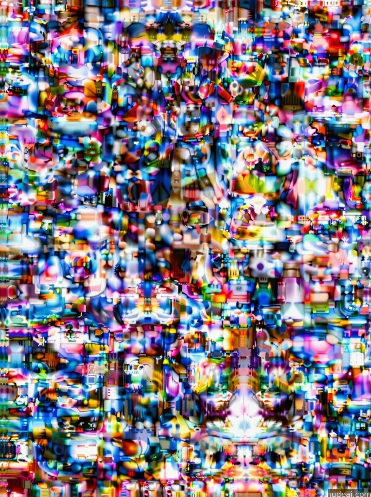 a close up of a television screen with a lot of small objects