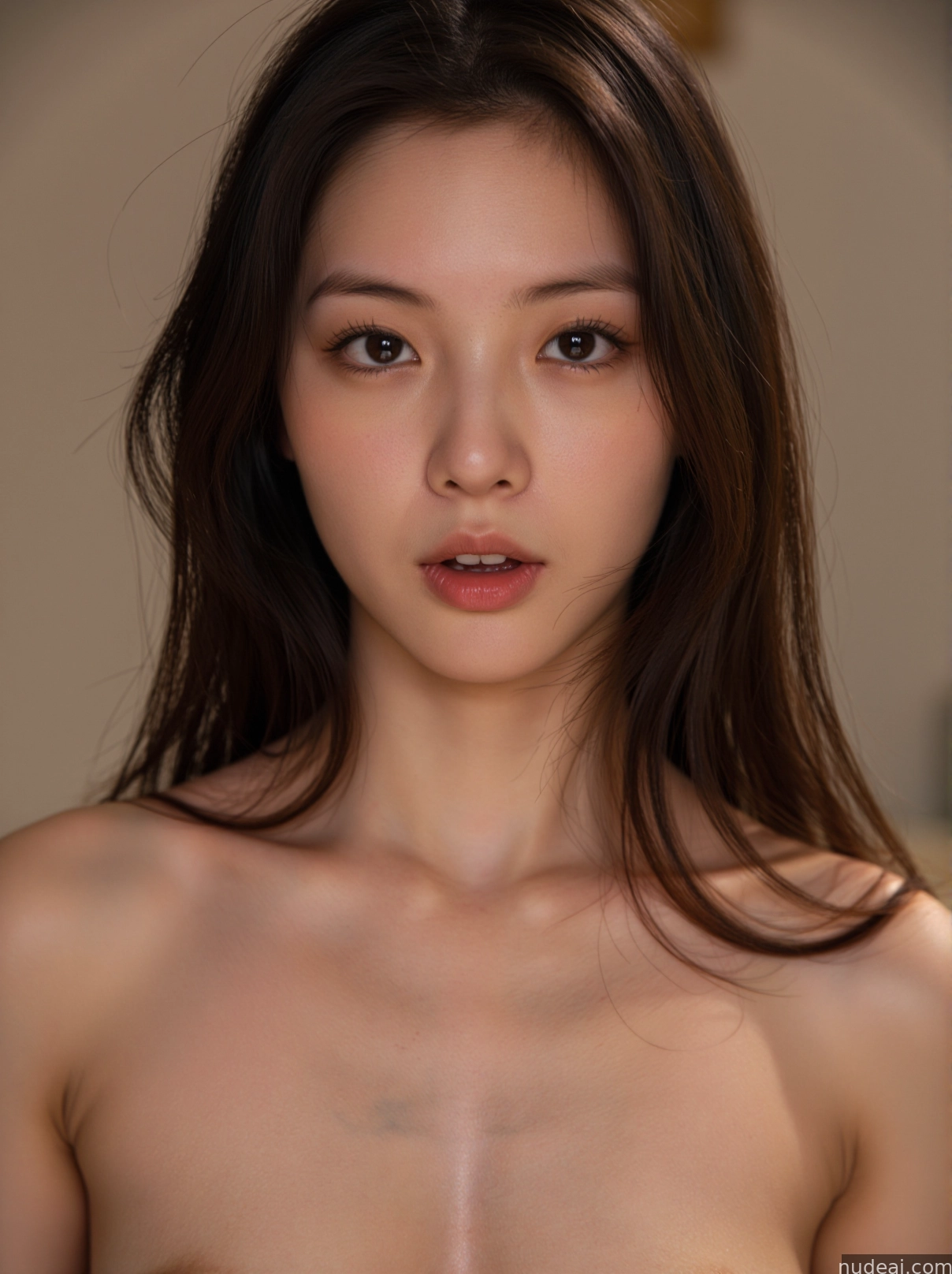 arafed asian woman with a very big breast posing for a picture