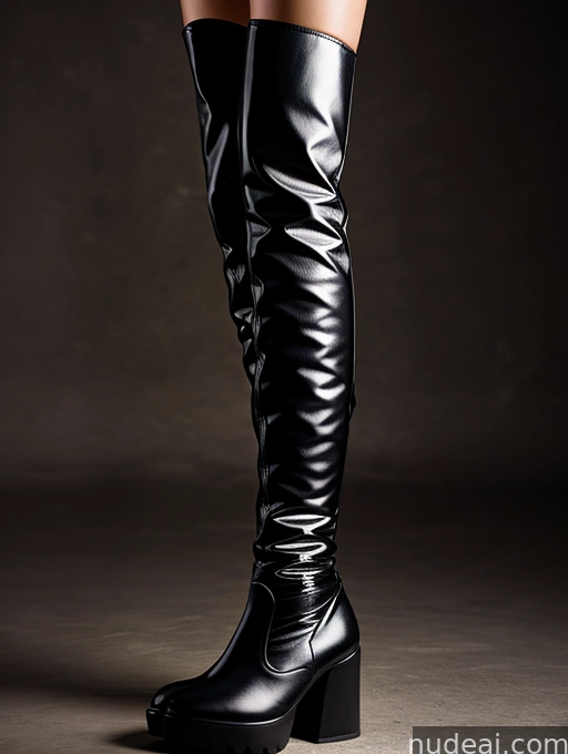 araffe wearing a pair of black boots with a high heel