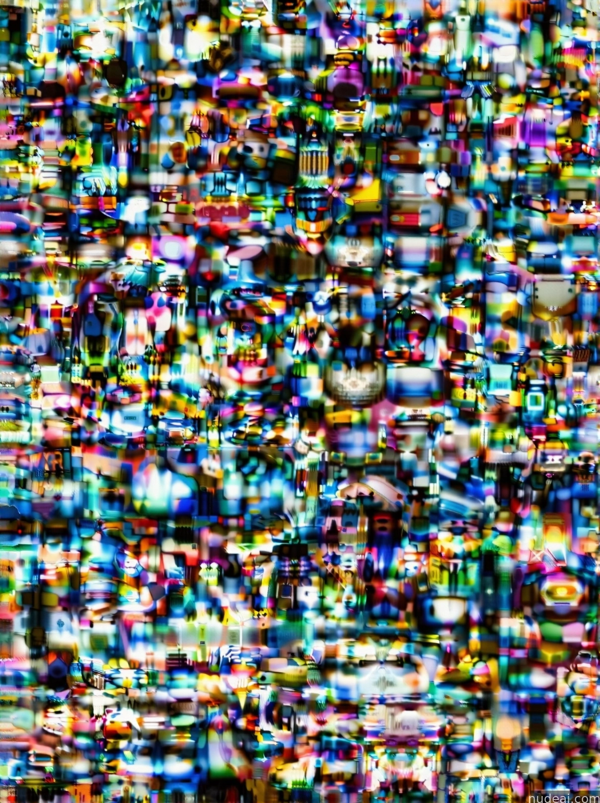 a close up of a television screen with a lot of small objects