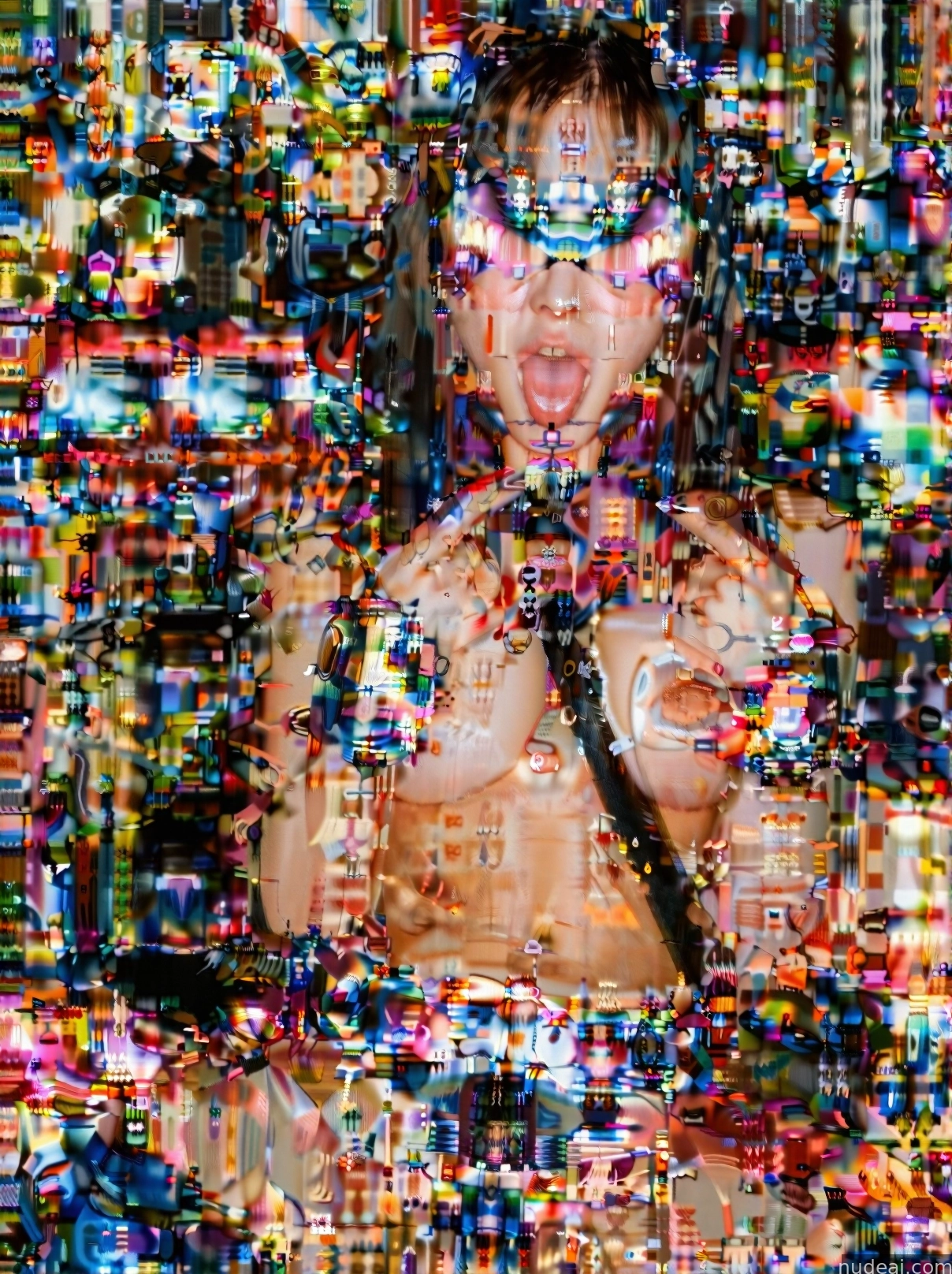 arafed image of a woman with a tie and a shirt on