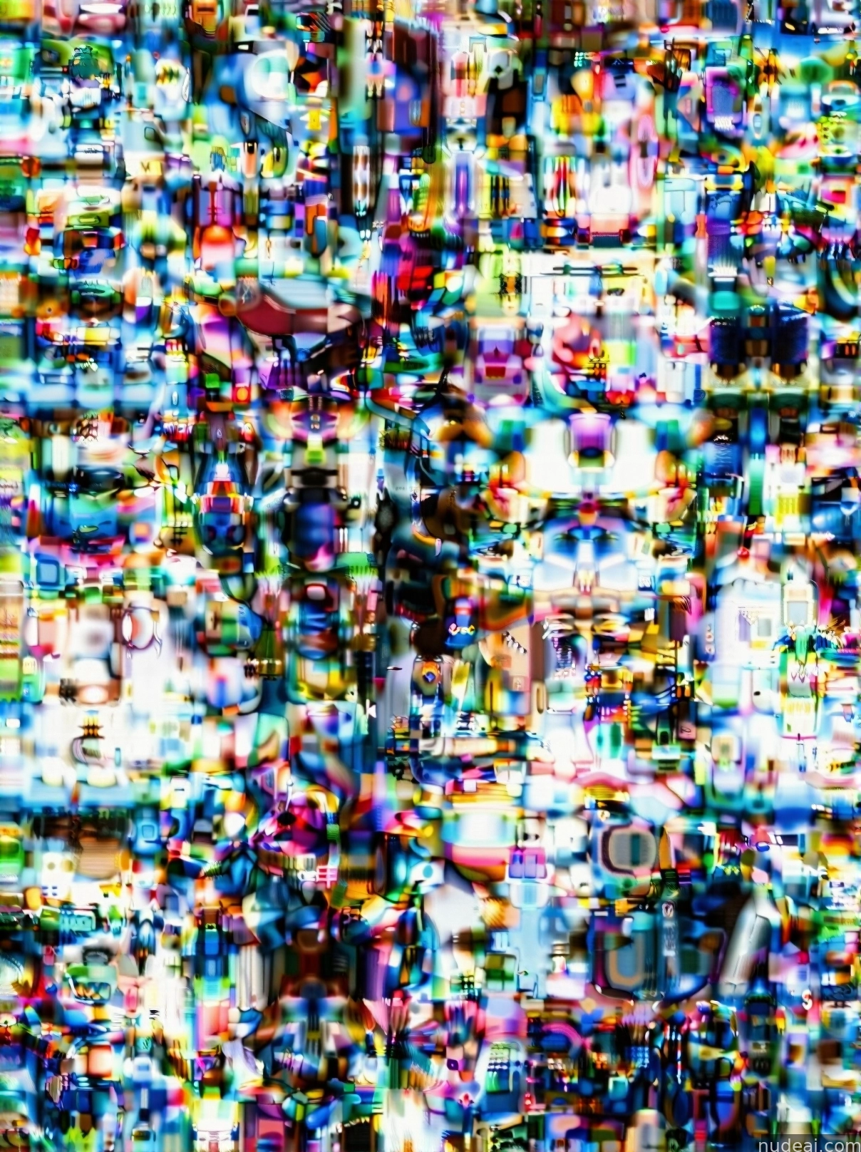 a close up of a television screen with a lot of small objects