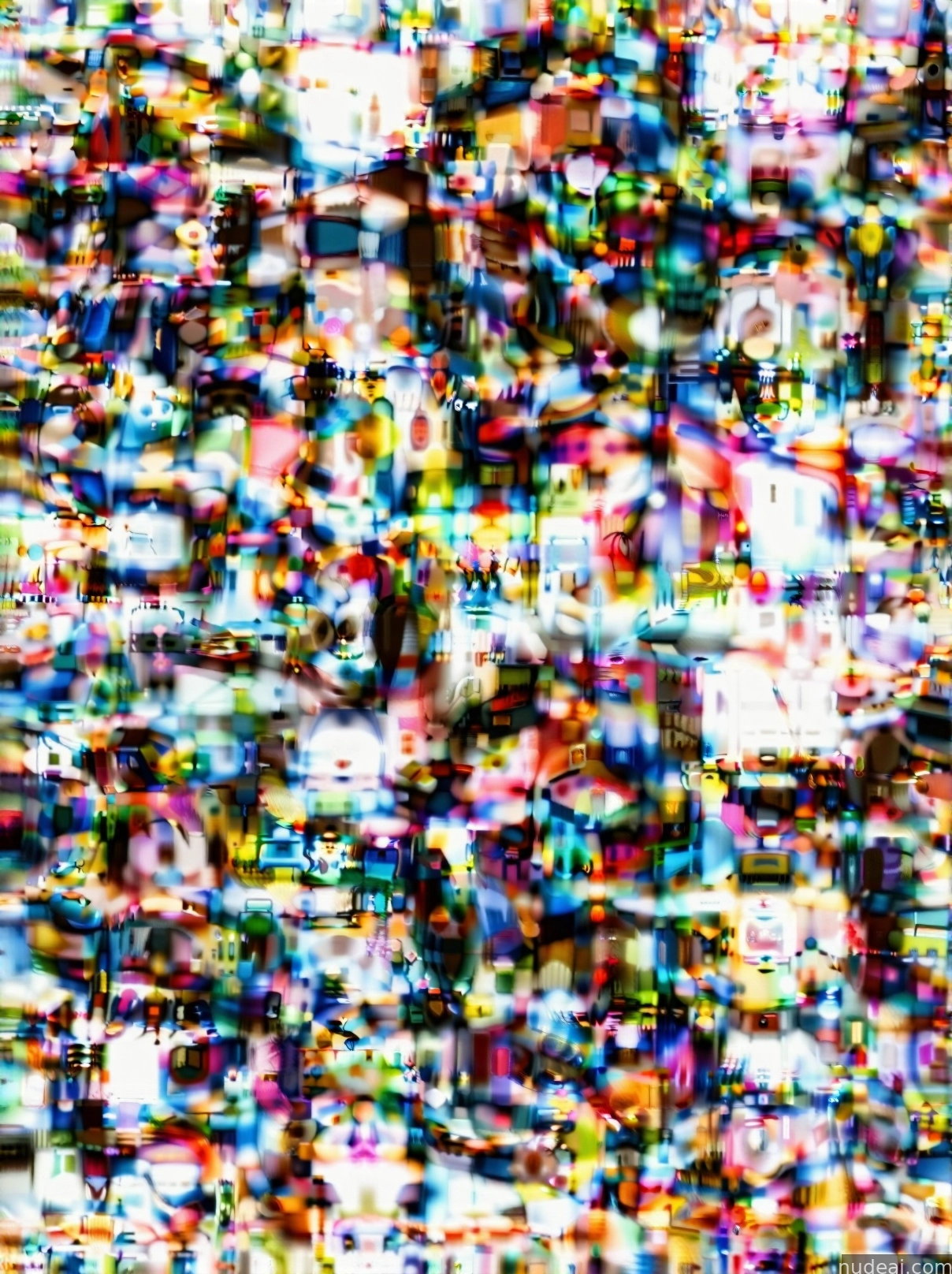 a close up of a television screen with a lot of small objects