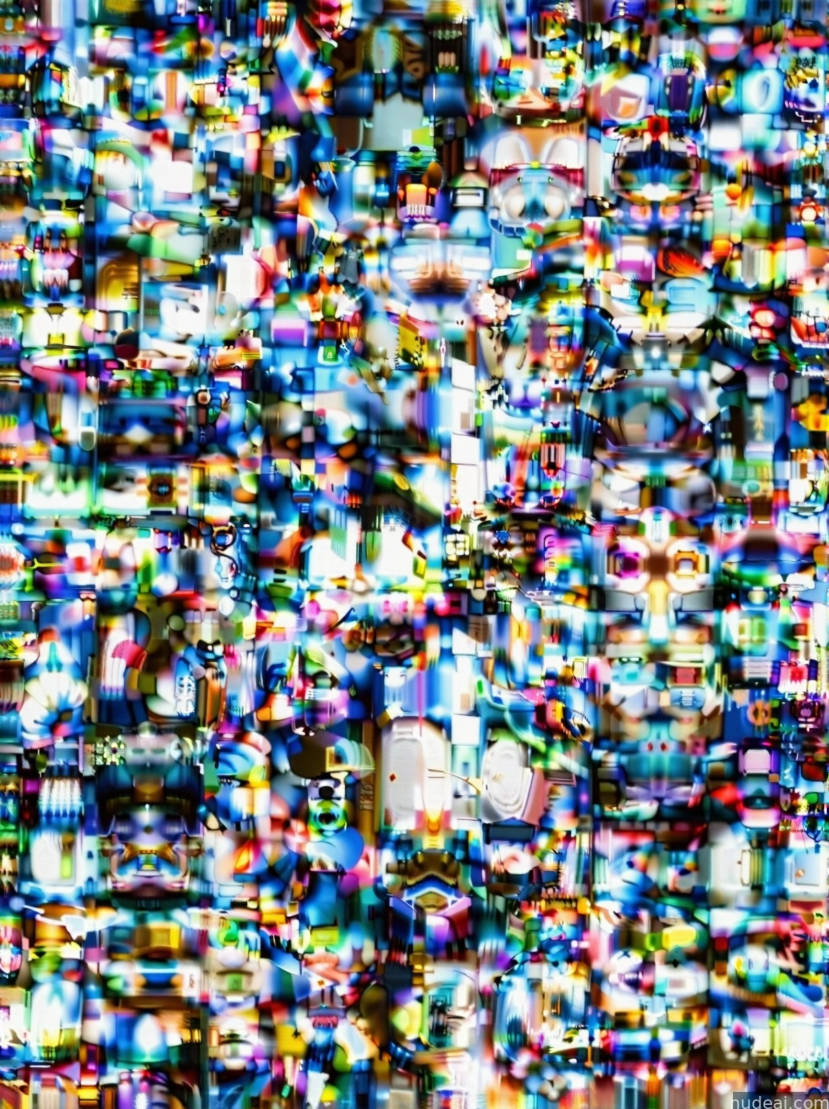 a close up of a television screen with a lot of small objects