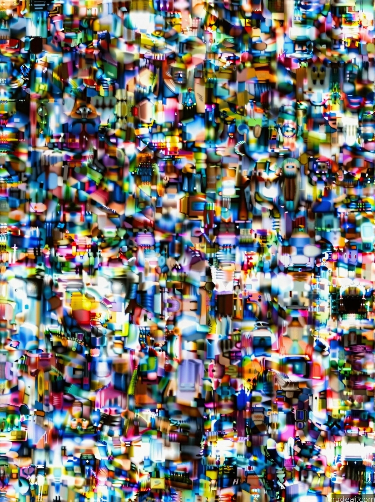 a close up of a television screen with a lot of small objects