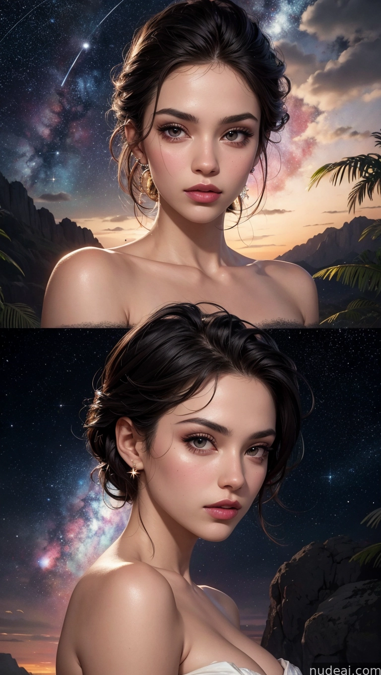 there are two pictures of a woman with a dress on