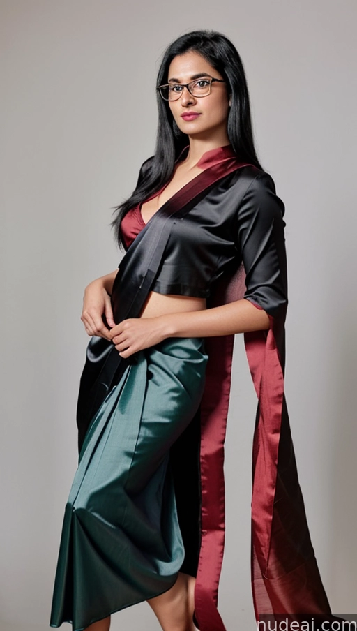 arafed woman in a black and red dress and a red cape