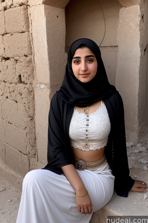 araffe woman in a black and white outfit sitting on a ledge