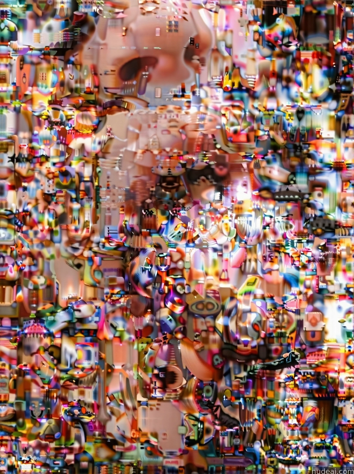 arafed image of a woman with a bunch of different objects