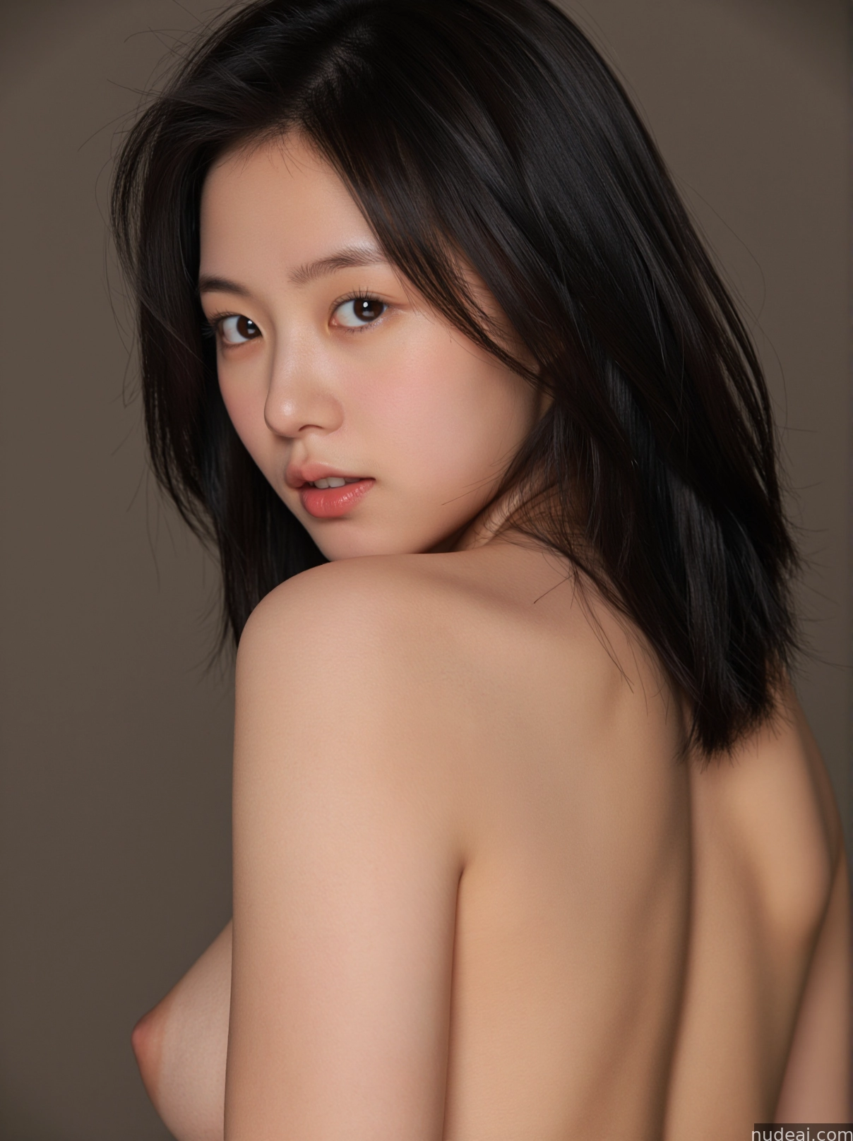 arafed asian woman with a very big breast posing for a picture
