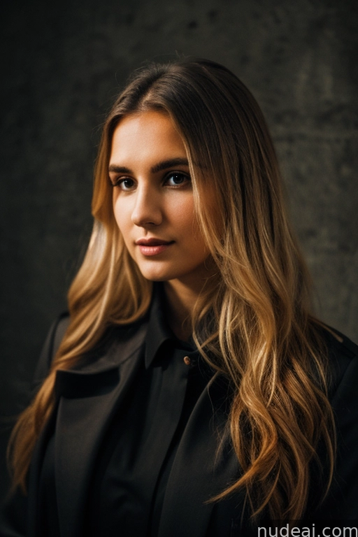 arafed woman with long hair and black shirt posing for a picture