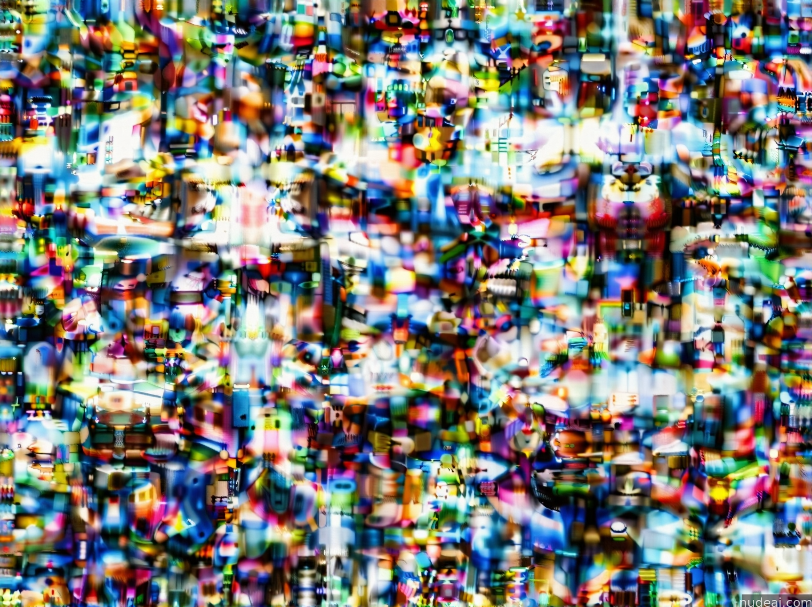 a close up of a television screen with a lot of people