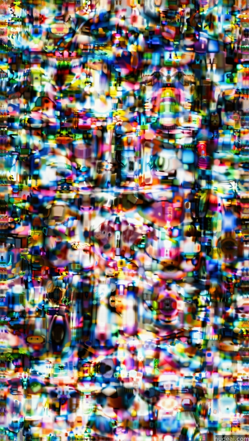 a close up of a television screen with a lot of small objects