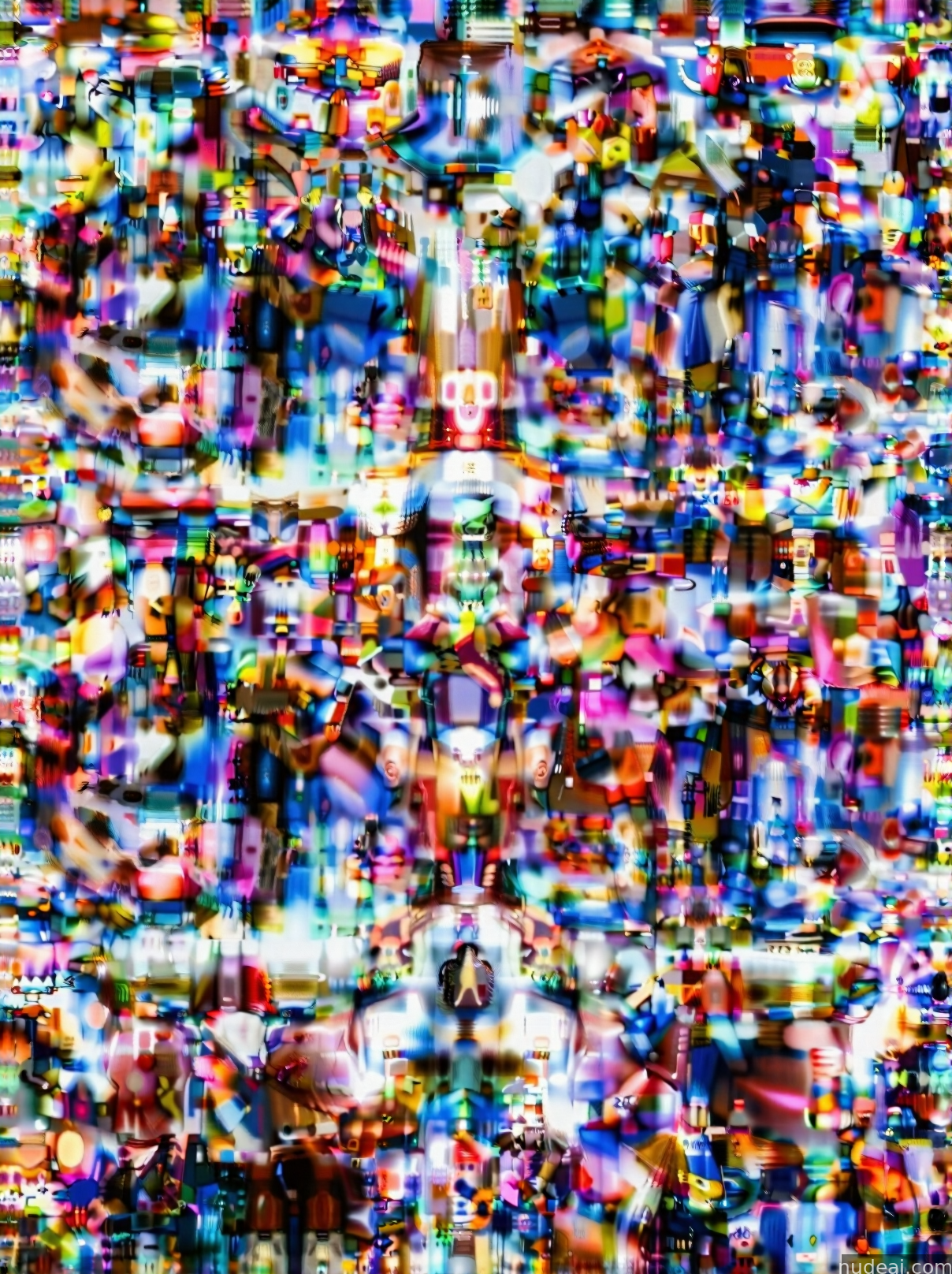 a close up of a television screen with a lot of small objects