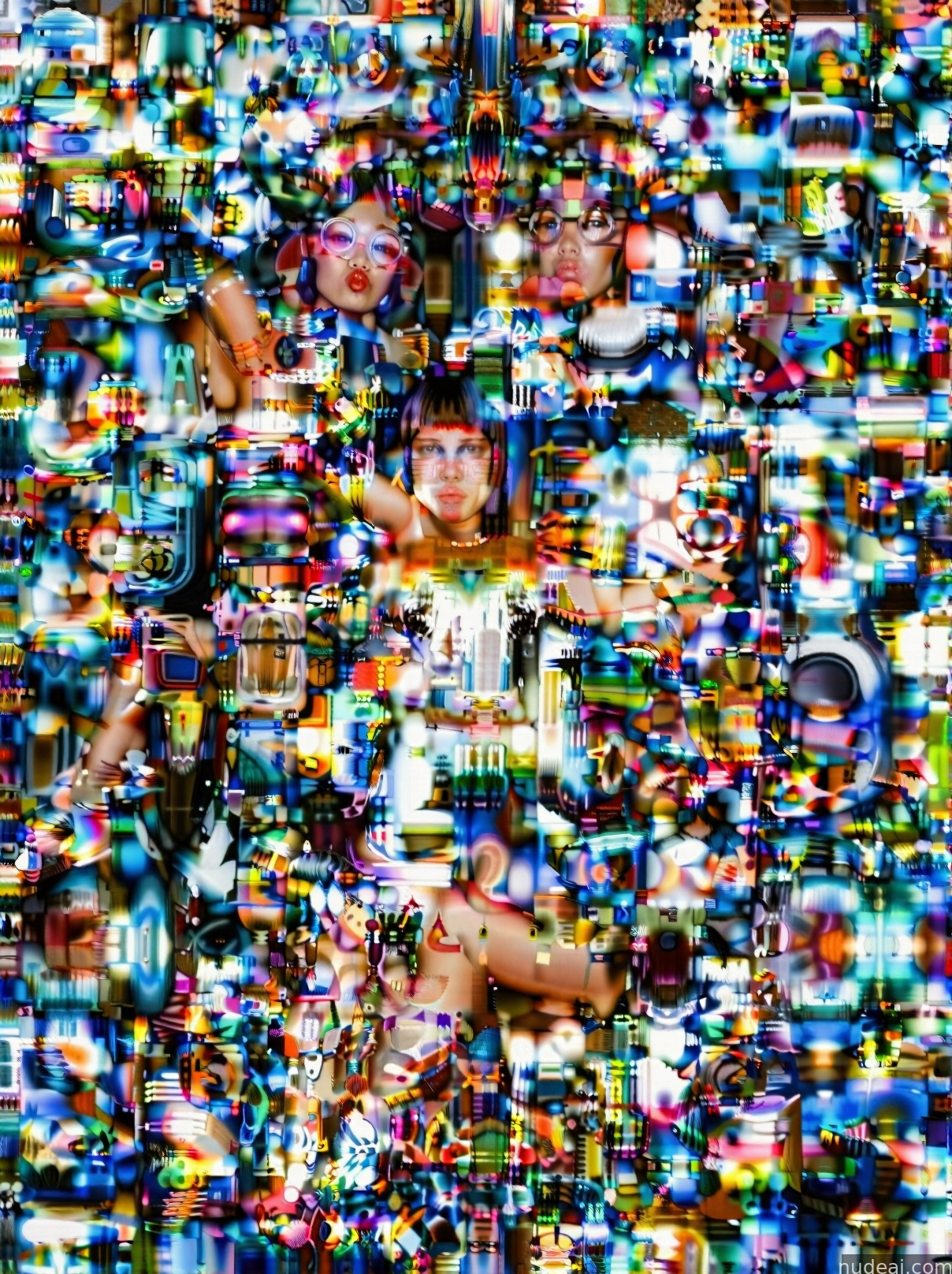 a close up of a television screen with a lot of people on it