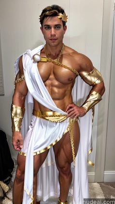 arafed man dressed in a costume of a greek god