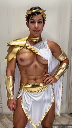 arafed man in a costume of a greek god