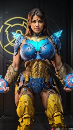 a close up of a woman in a costume holding a sword