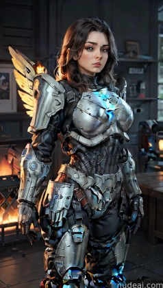 arafed woman in a futuristic suit standing in a room