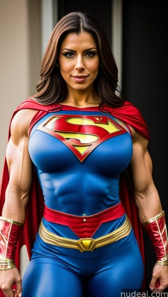 araffe woman dressed as a superman posing for a picture