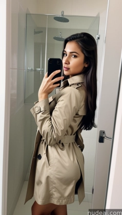 araffe woman taking a selfie in a bathroom mirror