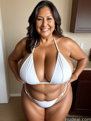 araffe woman in a white bikini posing for a picture