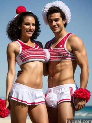 they are dressed in cheerleaders and posing for a picture