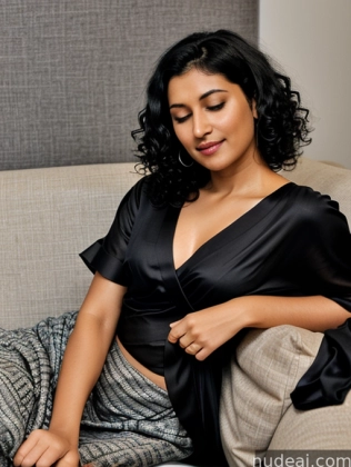 there is a woman sitting on a couch with a laptop