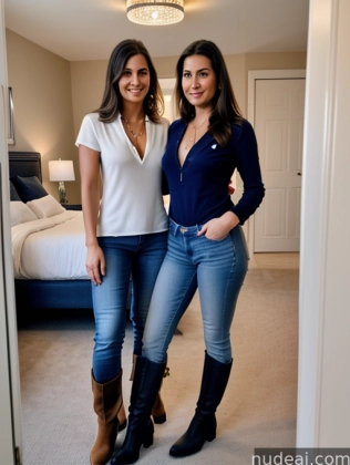 two women standing in a bedroom next to each other