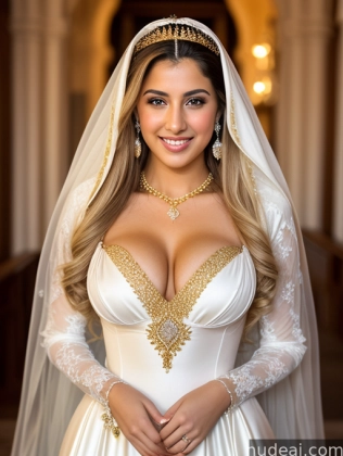 araffe bride in a wedding dress with a veil and jewelry