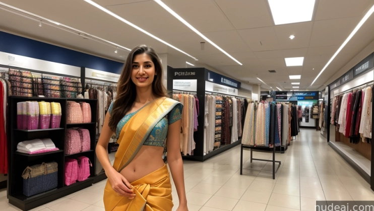 arafed woman in a sari standing in a store