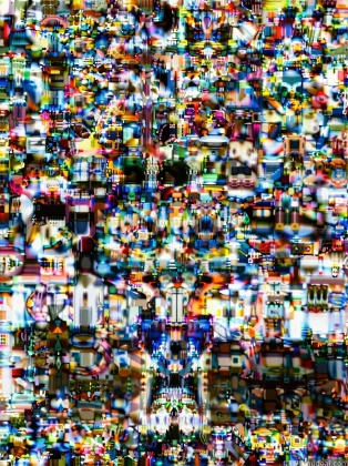 a close up of a television screen with a lot of people
