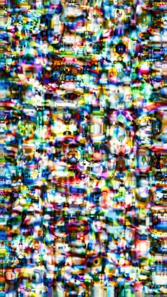 a close up of a television screen with a lot of different colors
