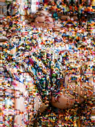 there is a man that is holding a bunch of beads