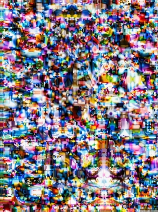 a close up of a television screen with a lot of small objects