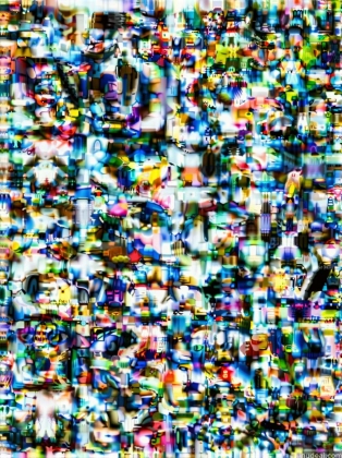 a close up of a television screen with a lot of small objects