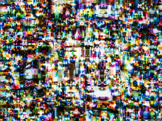 a close up of a television screen with a lot of different colors