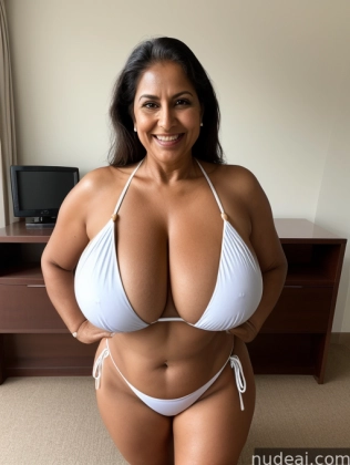 araffe woman in a white bikini posing for a picture