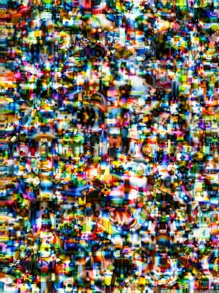 a close up of a television screen with a lot of different colors