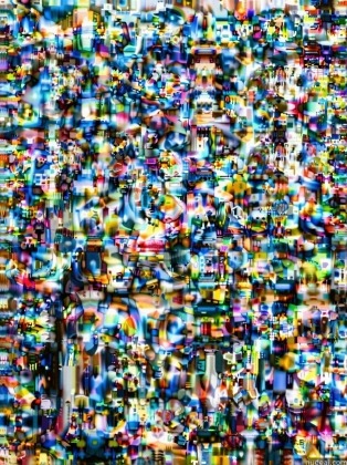 a close up of a television screen with a lot of people watching it